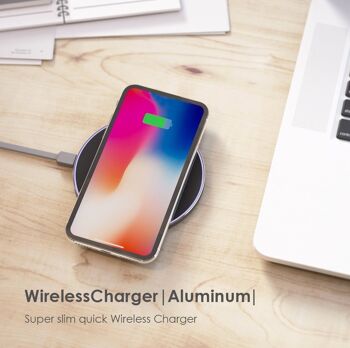 Chargeur sans fil Allocacoc |Aluminium| Chargeur sans fil rapide ultra fin (11023BK/WLCGAL) 4