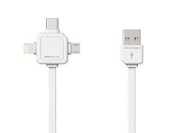 Câble USB Allocacoc 3en1 - Type-C/Apple Lightning/Micro-USB (9003WT/USBC15) 1