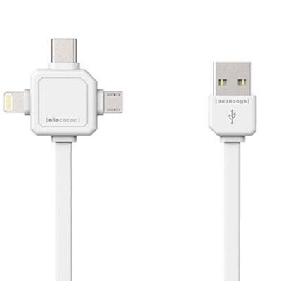 Allocacoc 3in1 USB CABLE - Type-C/Apple Lightning/Micro-USB  (9003WT/USBC15)