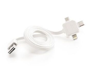 Câble USB Allocacoc 3en1 - Type-C/Apple Lightning/Micro-USB (9003WT/USBC15) 4