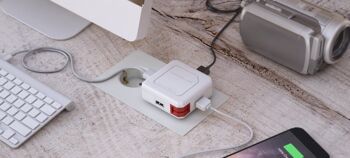 Allocacoc Alimentation USB |HUB| Concentrateur d'adaptateur de prise murale USB britannique à 4 voies (9303/UKUHUB) 3