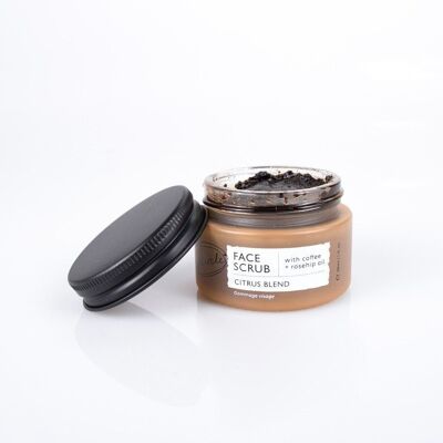 Zero Waste Face Scrub [Citrus blend] with Coffee + Rosehip Oil - Travel Size