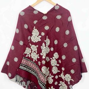 Poncho à motifs fleuri