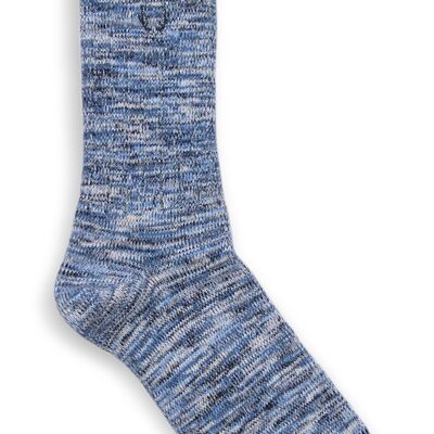 Navy blue, white socks