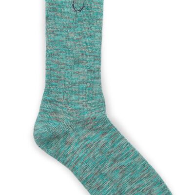 Green, gray and turquoise socks
