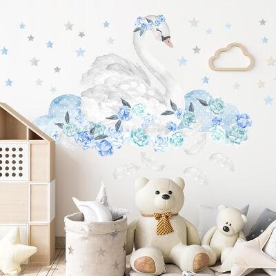 Wall Sticker | Swan Blue