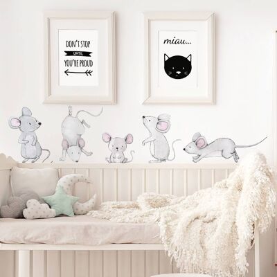 Pegatinas de pared | Familia de ratones