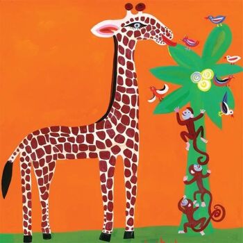 Girafe et singes 1