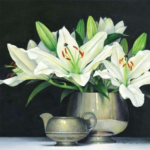 Lillies in Pewter