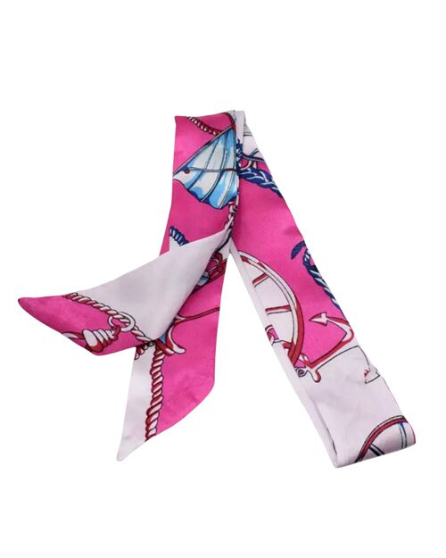 TARA Pink Geometric Luxury Silk Scarf