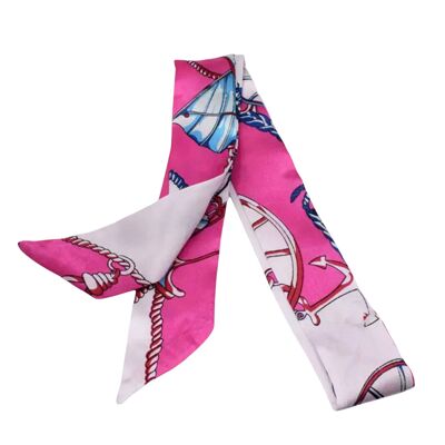 TARA Foulard en Soie de Luxe Géométrique Rose