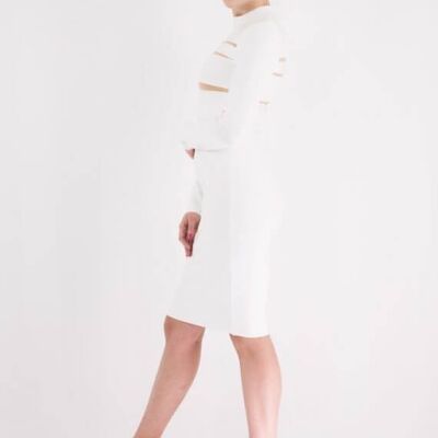 Shanti White Bandage Dress With Mesh - X-Small
