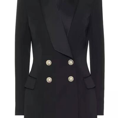 Vestido estilo blazer con doble botonadura en negro de Hanah