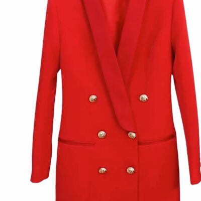 Hanah Red Double Breasted Blazer Dress