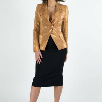 Adior Gold Double Breasted Blazer Jacket - Small - UK NEXT WORKING DAY DELIVERY AVAILABLE