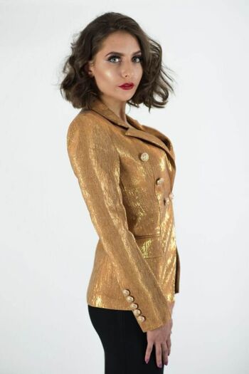 Adior Gold Double Breasted Blazer Jacket - Medium - EXPÉDIÉ SOUS 7-9 JOURS OUVRÉS 3