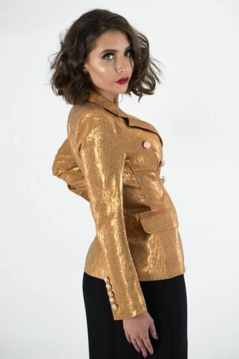 Adior Gold Double Breasted Blazer Jacket - Medium - EXPÉDIÉ SOUS 7-9 JOURS OUVRÉS 5