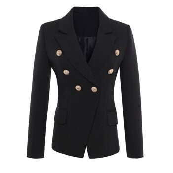 Adior Veste blazer noire à double boutonnage 5