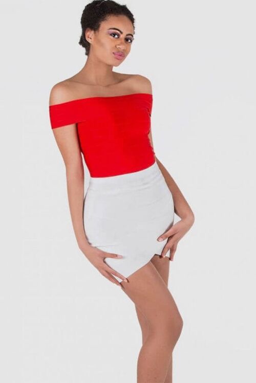 Tshima White Mini Bandage Skirt