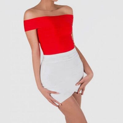 Tshima White Mini Bandage Skirt