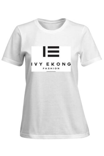 Ivy Ekong Fashion Logo Tshirt Blanc 5