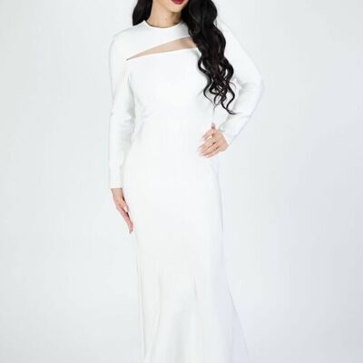 Selena Weißes Maxi-Bandage-Kleid