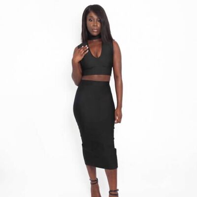 NewYork Black Two Piece Skirt Sets - X-Small