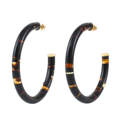 CREOLES MARIE Taille L Encre Marron