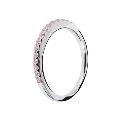 Ring with coloured CZ - PINK CUBIC ZIRCONIA