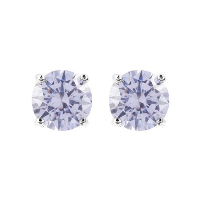 Stud coloured CZ earrings - LAVENDER CUBIC ZIRCONIA