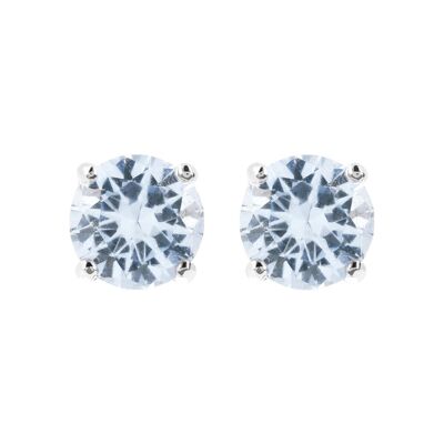 Stud coloured CZ earrings - LIGHT BLUE CUBIC ZIRCONIA