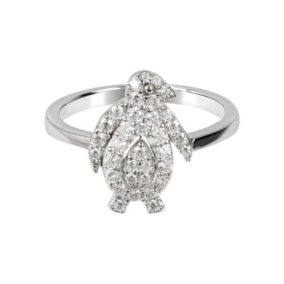 Penguin Ring with CZ - CUBIC ZIRCONIA