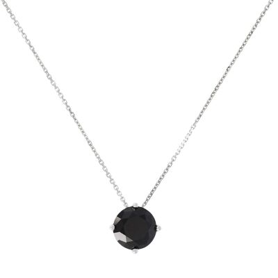 Necklace with round faceted black spinel