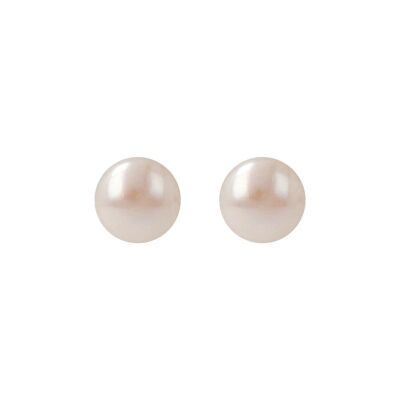 Stud earrings with a large fresh-water pearl - ROSE PEARL