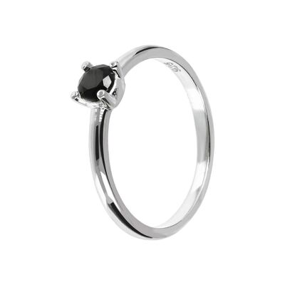 Solitaire Ring with Black Spinel