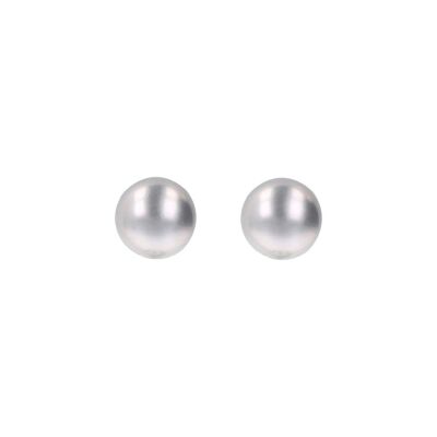 Stud earrings with a medium-size fresh-water pearl - GREY PEARL
