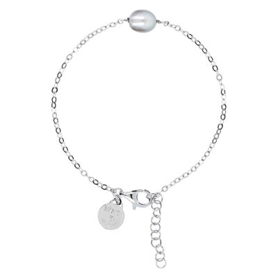 Bracelet with a fresh-water pearl - GREY PEARL