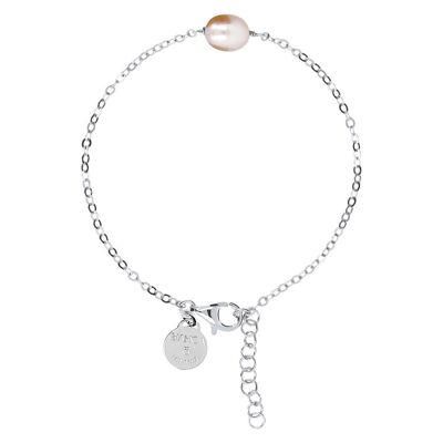 Bracelet with a fresh-water pearl - ROSE PEARL