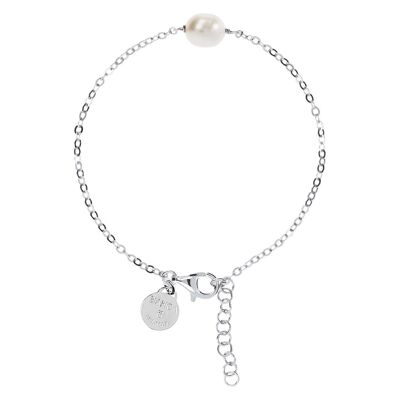 Bracelet with a fresh-water pearl - WHITE PEARL