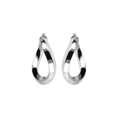 Small Wavy Oval Hoop Earrings