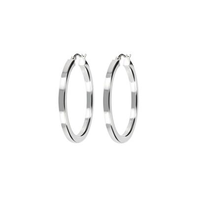 Thin flat hoop earrings