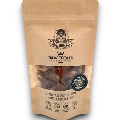 Raw Treats Longe de porc ibérique – Collation naturelle pour chiens et chats