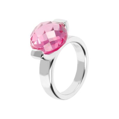 Ring with a Large Oval - Shaped Nano Gem Stone - NANO LIGHT PINK