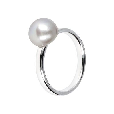 Ring with fresh - water pearl - GREY PEARL