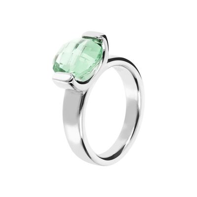 Ring with a Small Oval - Shaped Nano Gem Stone - NANO GREEN AMETHYST