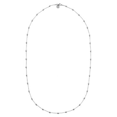 Polished oval bead chain necklace - 40.6+5.08CM
