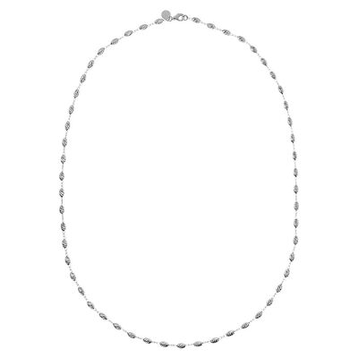 Oval disc diamond cut chain necklace - 40.6+5.08CM