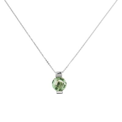 Necklace with round Nano Gem stone pendant - NANO GREEN AMETHYST