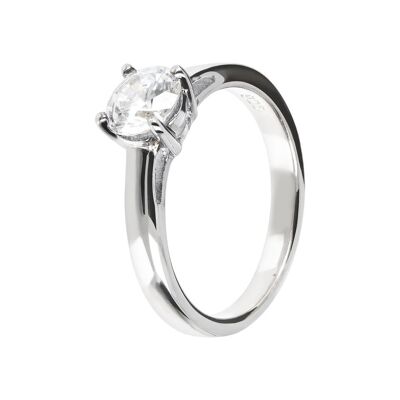 Solitaire Ring with CZ and 925 Silver