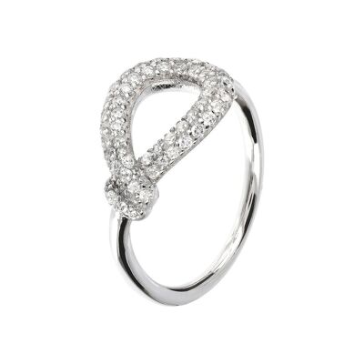 Ring with white CZ Knot